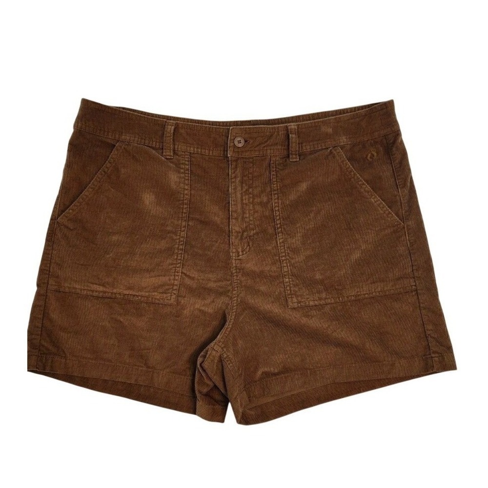 Hang Ten Women Corduroy Shorts Brown Cafe Size 14 Hawaiian Beach Vaca Casual